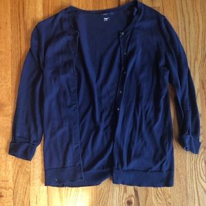 Navy 3/4 sleeve Gap cardigan size medium